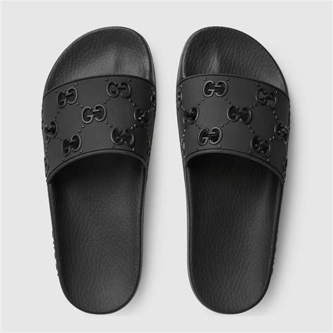 white gucci rubber slides|gucci black rubber slides women's.